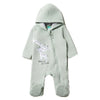 AKMS Applic Giraffe Warm Fluffy Furr Fleece Pale Green Romper 13333