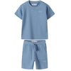 MNT Embroided Sky Blue 2 Piece Short Set 13252