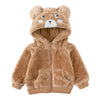 MNI Balabala Bear Cap Brown Warm Sherpa Fabric Hooded Jacket 13433