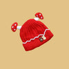 CN Mashroom Ears Red   Warm Cap 13638