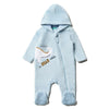 AKMS Applic Dino Warm Fluffy Furr Blue Romper 13336