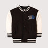 LCW Never Look Back Embroided Black Fleece Base Ball Jacket  13612