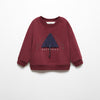 MNG Front Peekaboo Aplic Red Terry Sweatshirt 13409