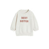 HM Best Sister Embroided Light Beige Terry Sweatshirt 13403