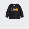 MNG Lion Print Navy Blue Terry Sweatshirt 13402