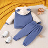 SHEN Lion Embroided Shirt & Trouser with Zipper Hoodie Cadet Blue 3 Piece Set 13988