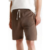 LFT White Cord Plain Dark Brown Interlock Shorts 13164