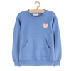 5.10.15 Shimring Heart Kangroo  Pocket Cadet Blue Fleece Sweatshirt 13744