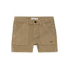 Nmeit Golden Button Squre Pocket Khaki Cotton Short 13119