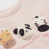 MNG Great Team  Animal Embroided Pink Terry Sweatshirt 13406