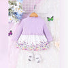 SHEN Kids Butterfly Print Bow Style With Ruffle Shawl Frock 13990