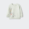 MNG Loony Tunes Bunny Print Pale Green Terry Sweatshirt 13405