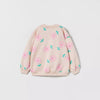 ZR All Over Flower Print T-Pink Light Fleece Sweatshirt 13735