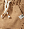 CA Plam Tree Badge Kangaroo Pocket Brown Terry Shorts 13182