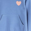 5.10.15 Shimring Heart Kangroo  Pocket Cadet Blue Fleece Sweatshirt 13744