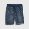 GP K Elastic Belt Ribbed Style Blue Denim Shorts 13998