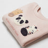 MNG Great Team  Animal Embroided Pink Terry Sweatshirt 13406