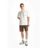 LFT White Cord Plain Dark Brown Interlock Shorts 13164