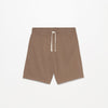 LFT White Cord Plain Dark Brown Interlock Shorts 13164