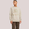 BB Front Embroided Logo Beige  Fleece Sweatshirt 13703