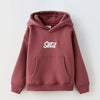 ZR Embroided SKTD Dark Corel Kangaroo Pockets Fleece Hoodie 12150