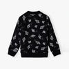 5.10.15 Space Ship Print Black Terry Mock Neck Zipper 12379