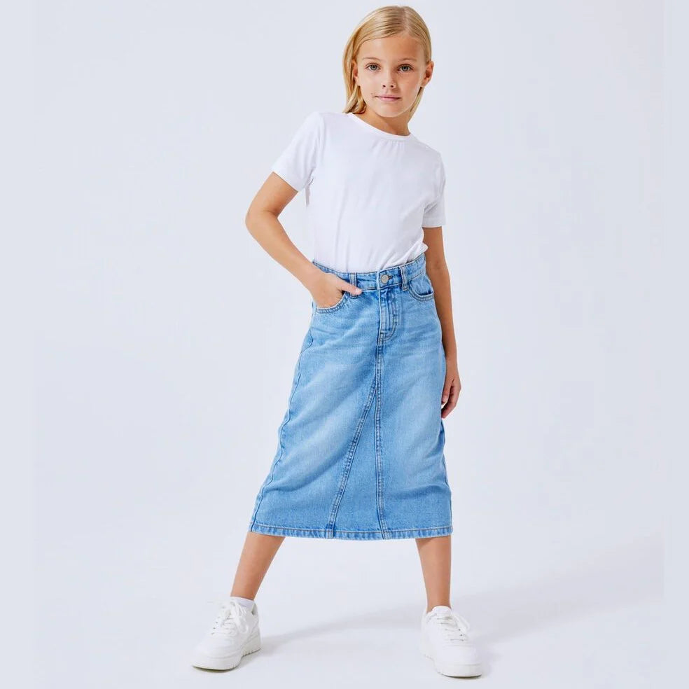 Light blue skirt button hotsell