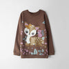 IFNTY Kids Deer & Squirrles Applic Brown  Fleece Sweatshirt 13608