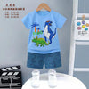 DWY Dino & Trees Print Blue 2 Piece Shorts Set 13086