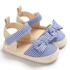 VLSN white Blue Stripes Bow Style Prewalkers 13943