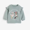 HM Minnie & Daisy Print Friends Forever Dusty Green Terry Sweatshirt 13661