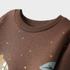 IFNTY Kids Deer & Squirrles Applic Brown  Fleece Sweatshirt 13608