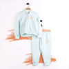 BNCH Multi Logo Aqua Green Zipper Hoodie with Trouser Terry  2 Piece Set 13241