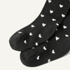 CA White Hearts Print Black Socks Legging 13671