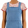 STVE Madden Strawberry Print Pink Top with Mid Blue Denim Dungaree 2 Piece set 13665