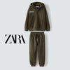 ZR District of Tokyo Style khaki Fleece Hooded Track Suit 13393