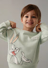 MNG Loony Tunes Bunny Print Pale Green Terry Sweatshirt 13405