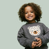 MNG Little FIERCE Embroided Bear Face Dark Grey Fleece Sweatshirt 13605