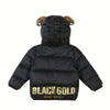 CN Black Gold Style Warm Black Puffer Jacket 13415