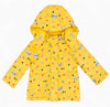 Bla I Love You Triangle Print Inner Warm Fleece Yellow Puffer Jacket 13434