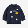 HM Your Are My Favourite Embroided Galaxy Stars Print Navy Blue Fleece Sweatshirt 13603