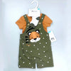 PL Little Tiger Applic Khaki Dungaree With Rust Body Suit & Socks 3 Piece Set 13112