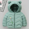 CN Kangaroo Print Jade Green Warm Puffer Jacket 13427