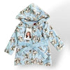 DSNY Bunny Face Warm Furr Fleece Blue Bath Robe 13338