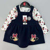 GRG Minnie Mouse Applic Blue Dungaree with Print T-Shirt 2 Piece Set 13331