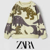 ZR All Over Dinosaur Print Light Fleece Sweatshirt 13734