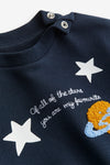 HM Your Are My Favourite Embroided Galaxy Stars Print Navy Blue Fleece Sweatshirt 13603