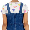 STVE Madden Multi Hearts Top With dark Blue denim Dungaree 2 Piece Set 13666