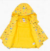 Bla I Love You Triangle Print Inner Warm Fleece Yellow Puffer Jacket 13434