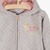 5.10.15 Natural Beauty Polka Dots Grey Zipper Hoodie 13488